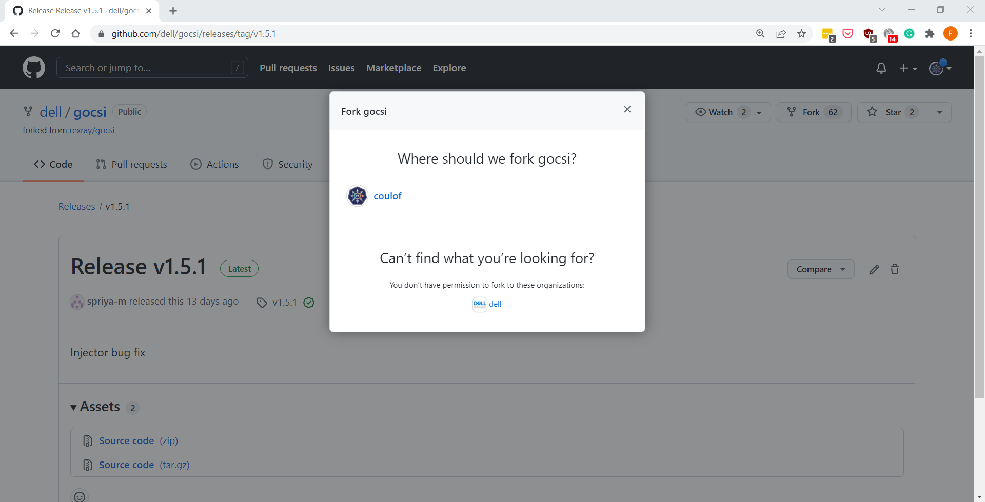 Fork gocsi on GitHub
